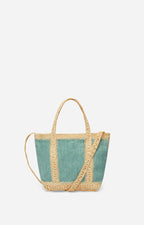 Cabas S in Raffia and Linen - Mint
