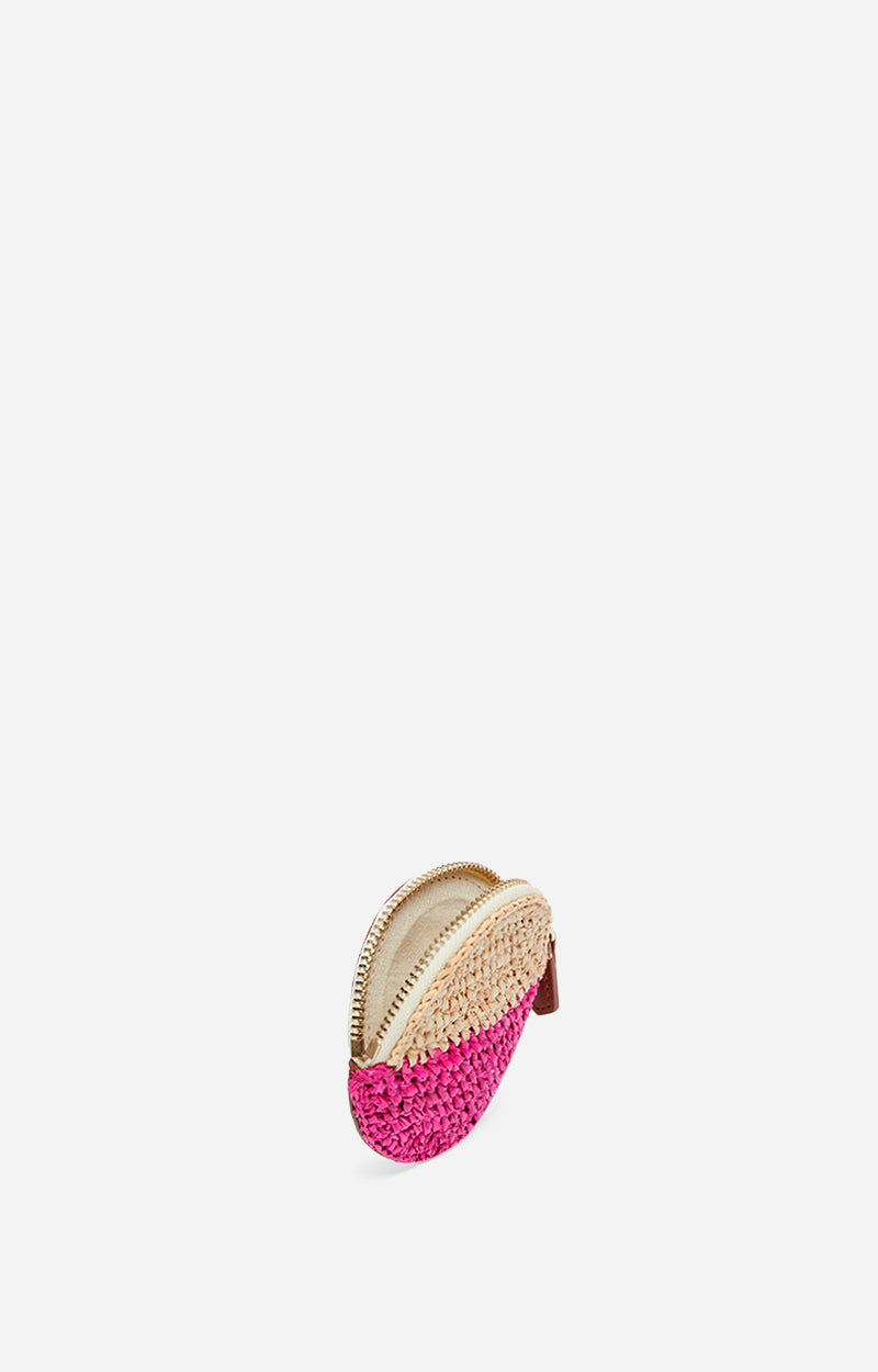 Vanessa Bruno - Pequeño Monedero De Rafia - Multicolor/Rosa