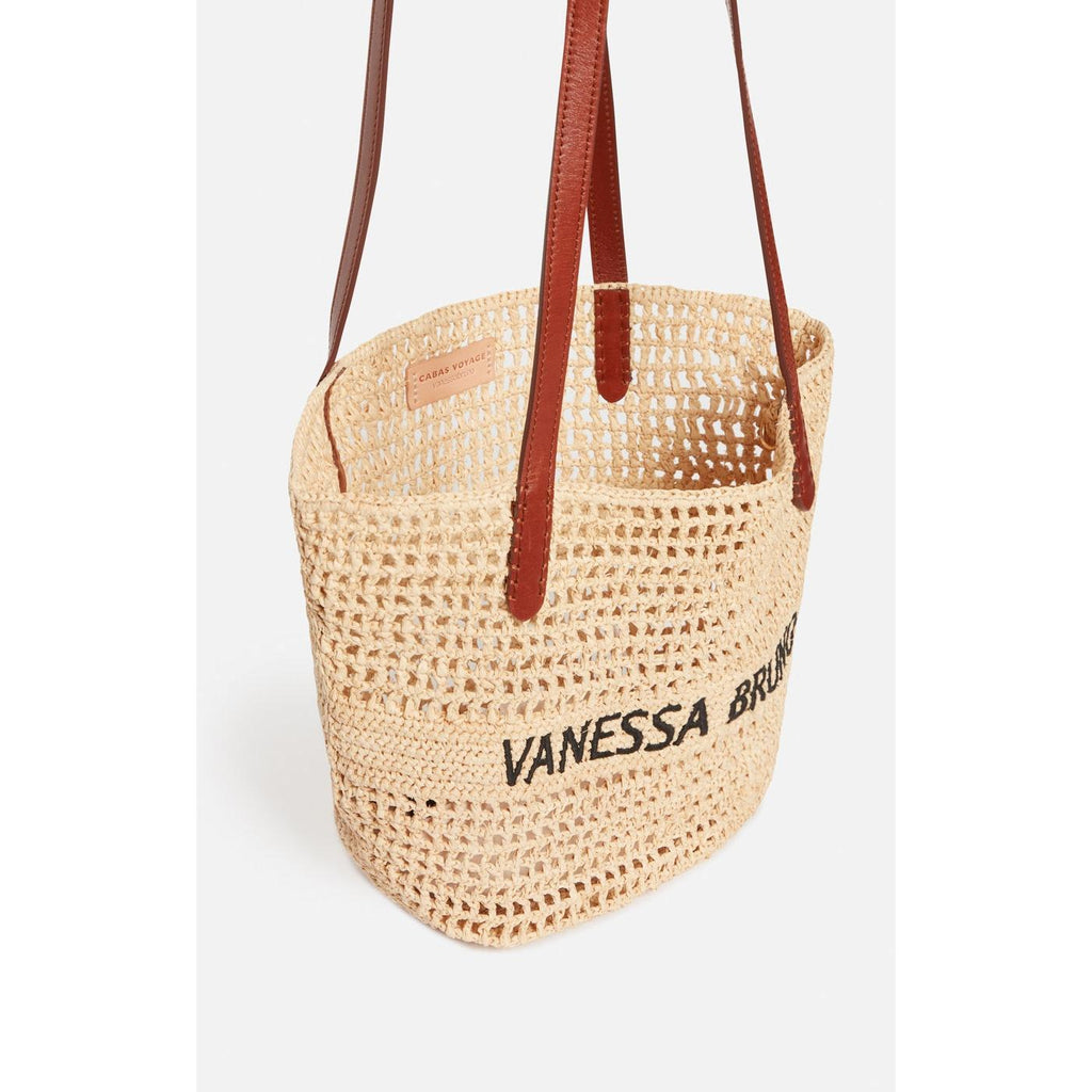Vanessa Bruno - Panier En Raphia - Sable/Noir