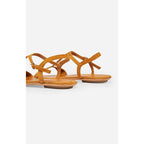 Velvet Goat Leather Sandals - Caramel