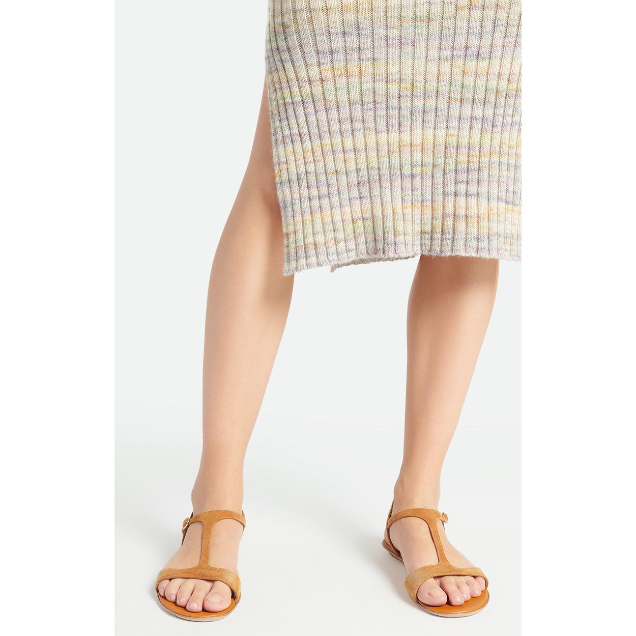 Velvet Goat Leather Sandals - Caramel