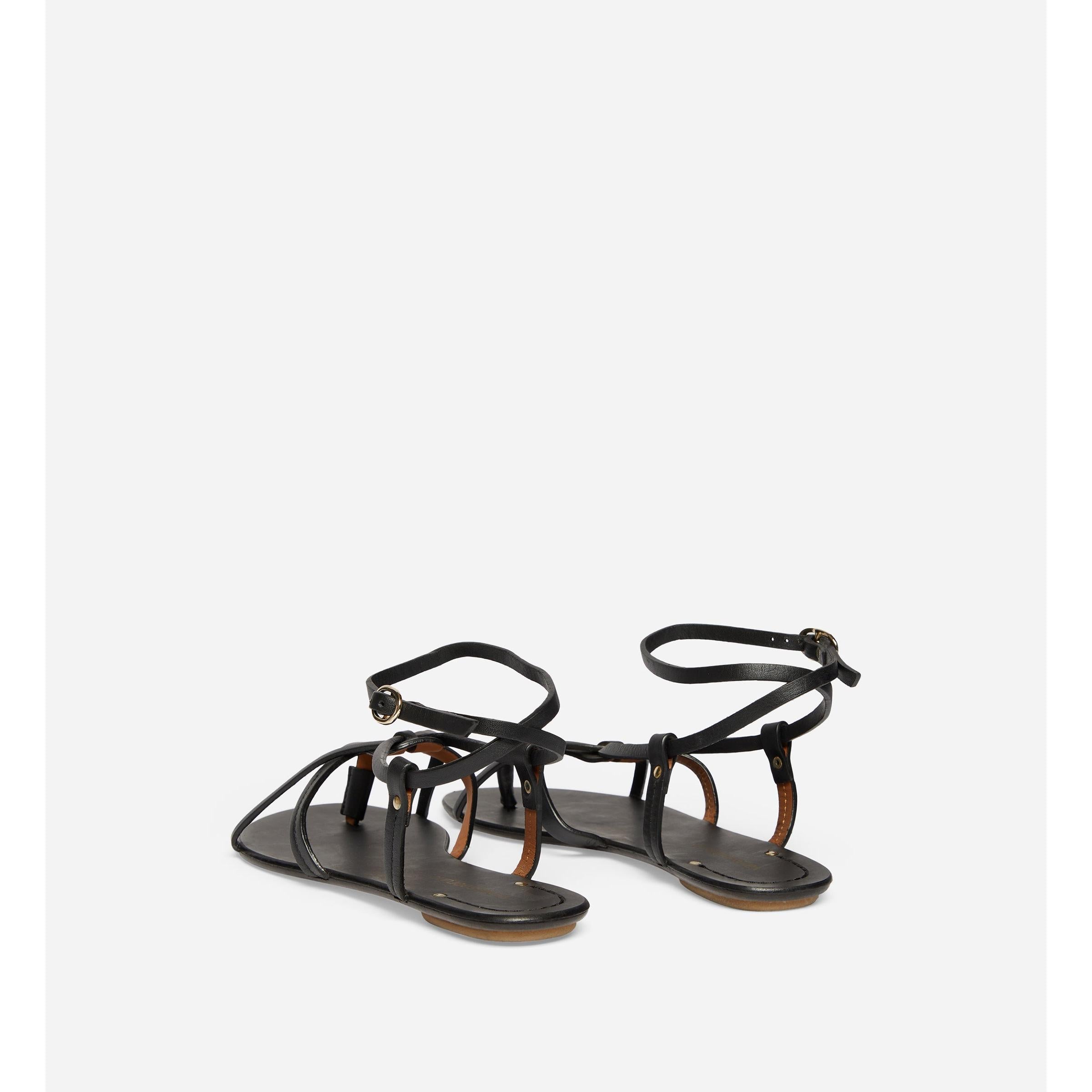 Vanessa Bruno - Vegetable-Tanned Leather Sandals - Black