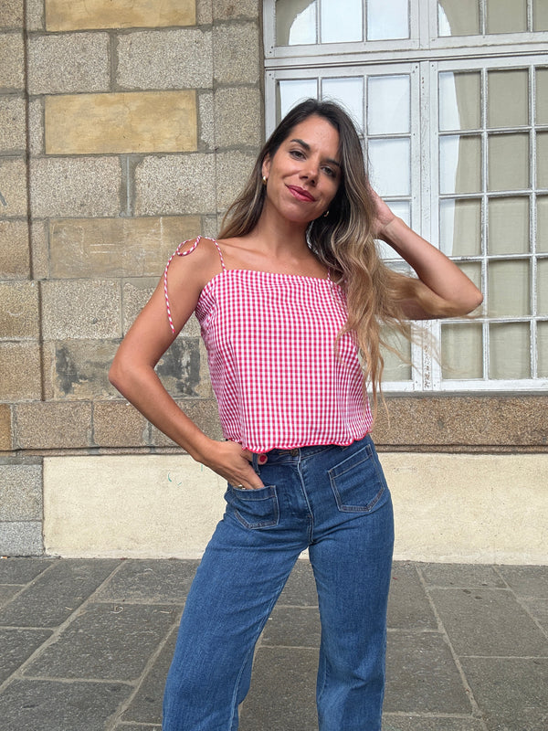Top vichy Aimée rojo