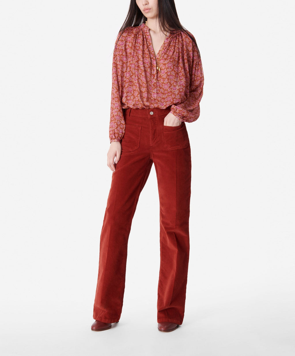 Vanessa Bruno - Blusa Nipoa - Rojo Rojizo