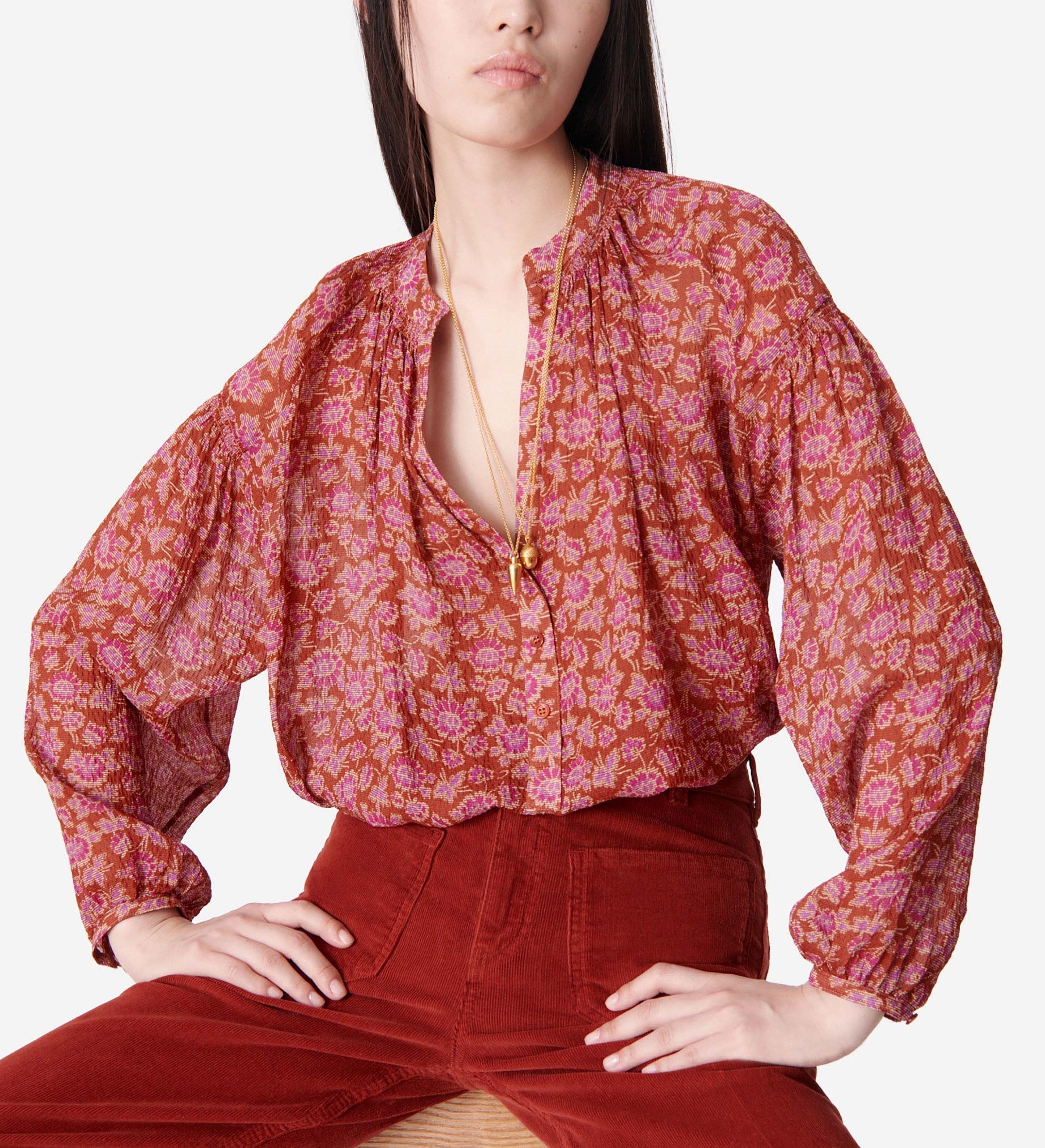 Vanessa Bruno - Blusa Nipoa - Rojo Rojizo