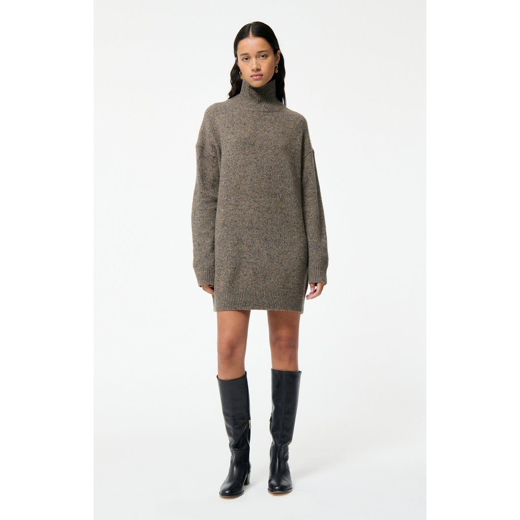 Robe Col Roule Florina - Taupe