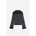 Pull Col Montant Francesca - Ecru/Marine