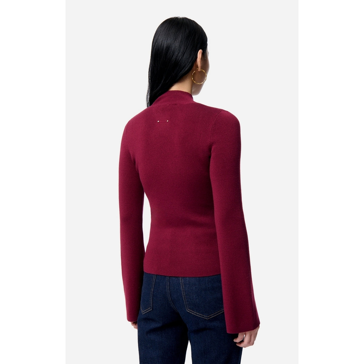 Rullekravebluse Francesca - Bordeaux