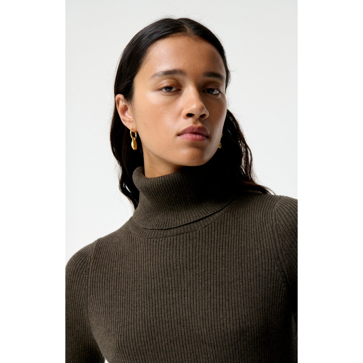 Pull Col Roule Fontenille - Kaki