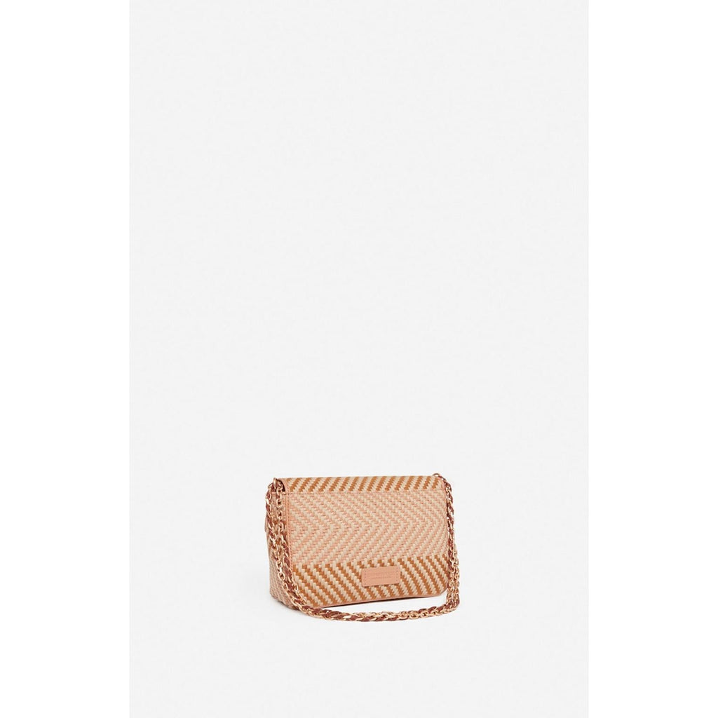 Vanessa Bruno - Moon Small Leather & Cotton Bag - Multicolour & Biscuit