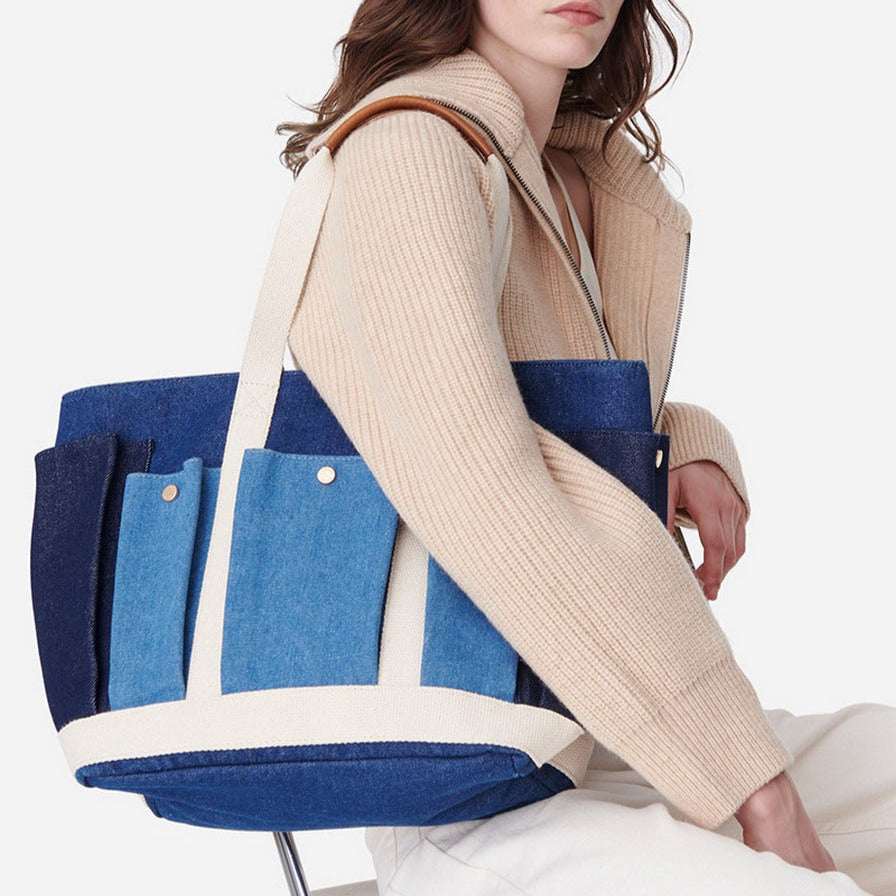 Vanessa Bruno - Cabas L Multibolsillos - Azul Multicolor