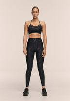 Sleek Strappy Sports Bra Printed - Black Geo
