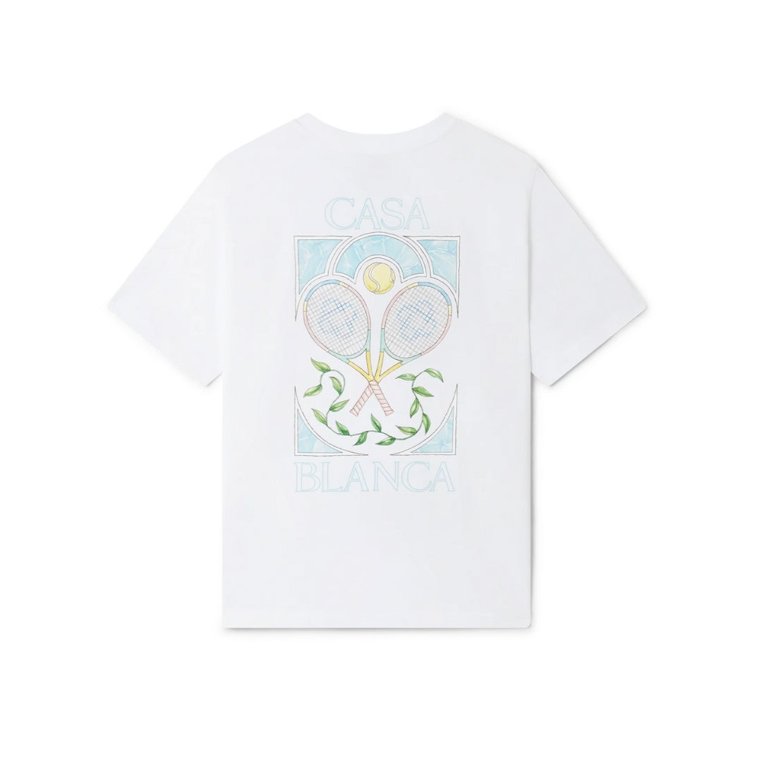 Casablanca - T-Shirt Tennis Pastel - Blanc