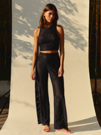 Pantalón Transparente Rayas Negras