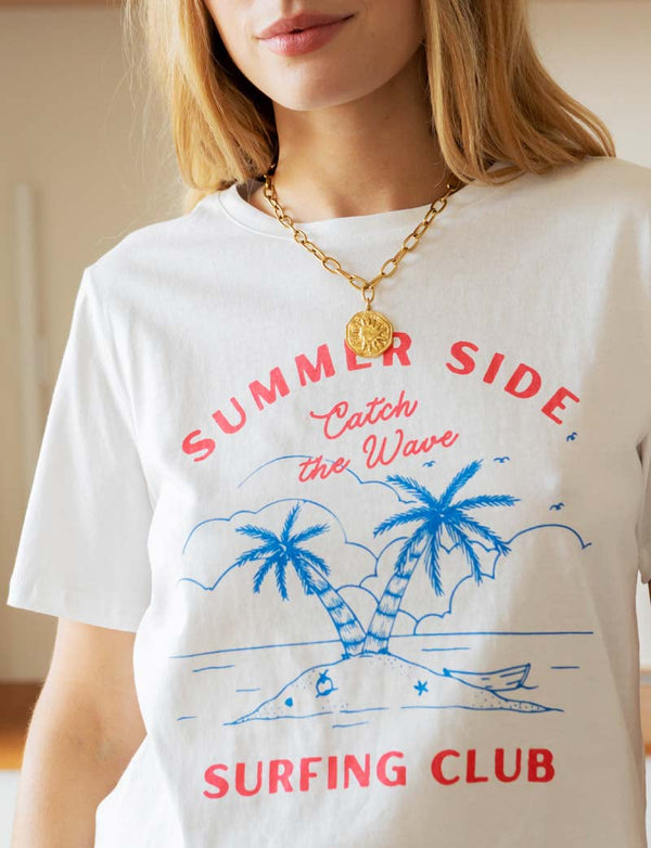 Wit T-Shirt Summer Side