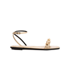 Catena Notte Natural Flat Ankle Cross Sandal