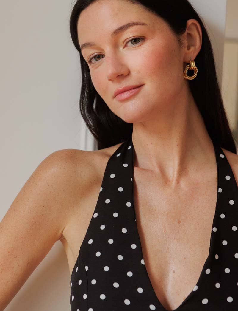 Black Polka Dot Yosh Top