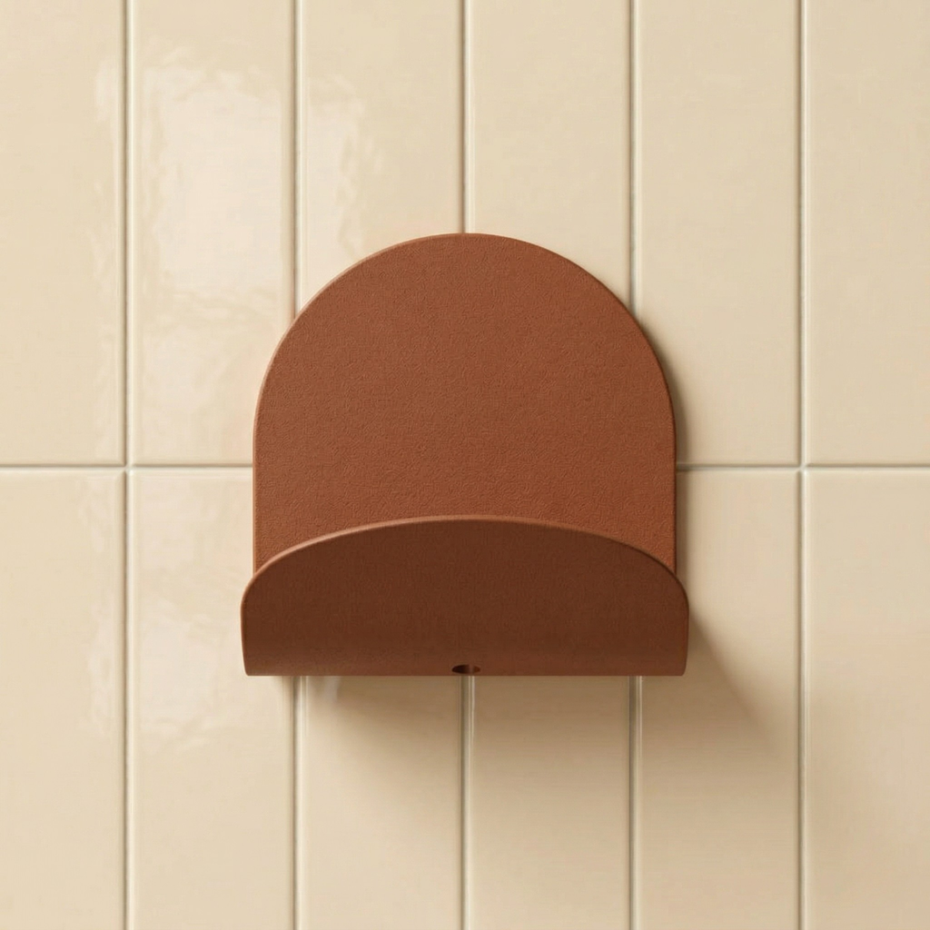 Le Malin - Patère Murale Large - Acier - Terracotta Mat
