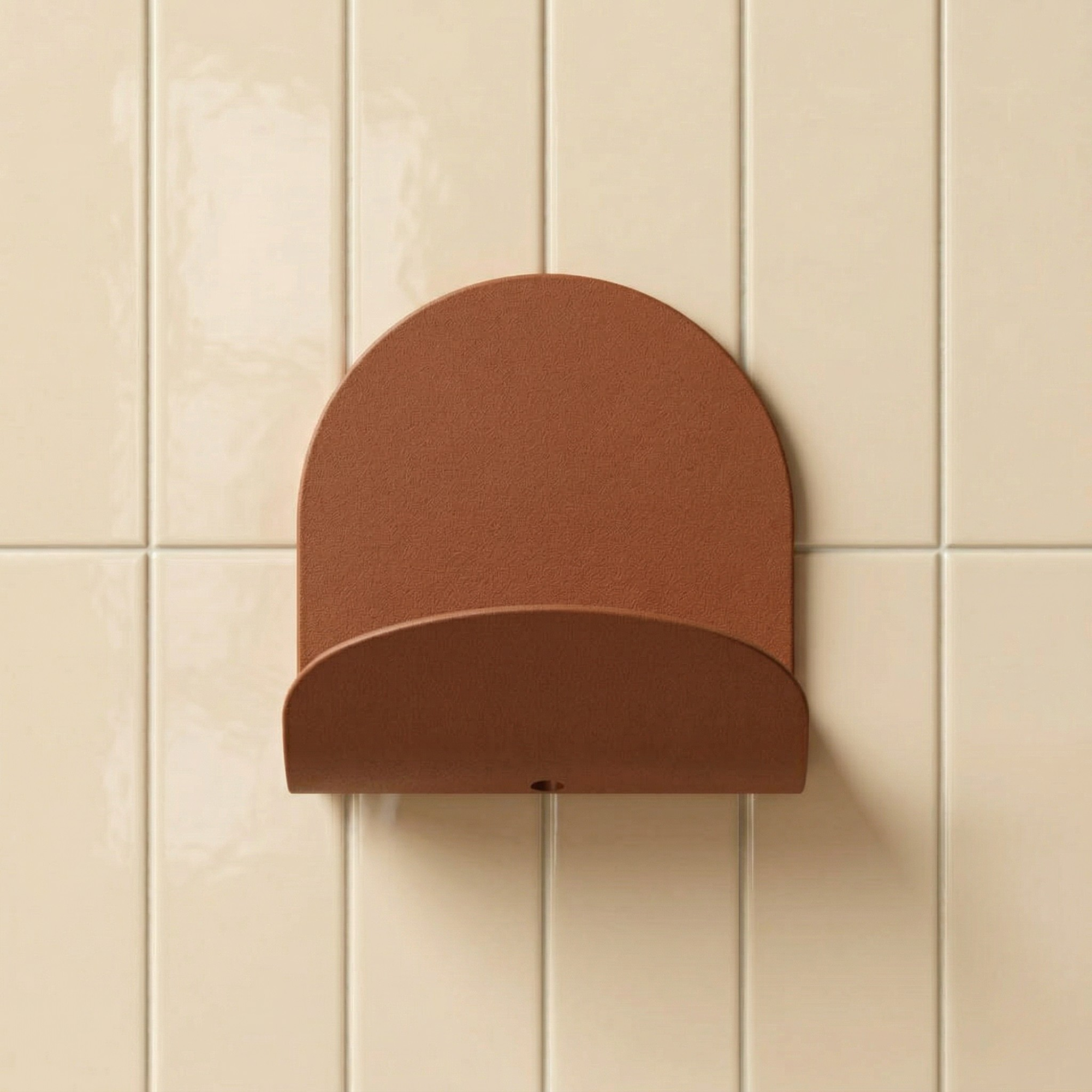Le Malin - Patère Murale Large - Acier - Terracotta Mat