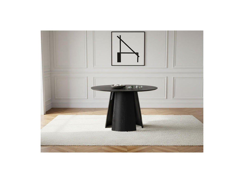 Gaston - Table À Manger Ronde - Placage Chêne