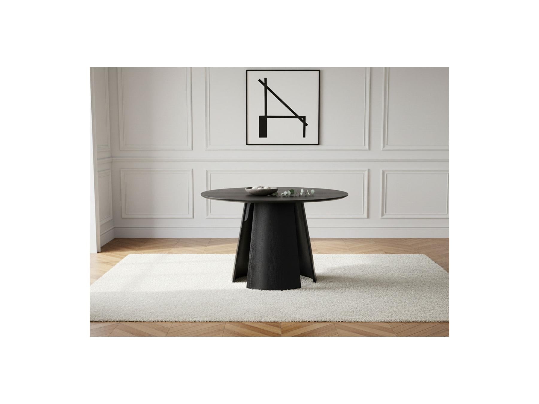 Gaston - Table À Manger Ronde - Placage Chêne