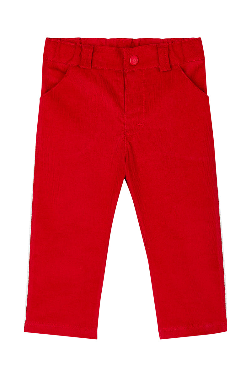 Pantalon En Velours - Rouge - Bébé Garçon