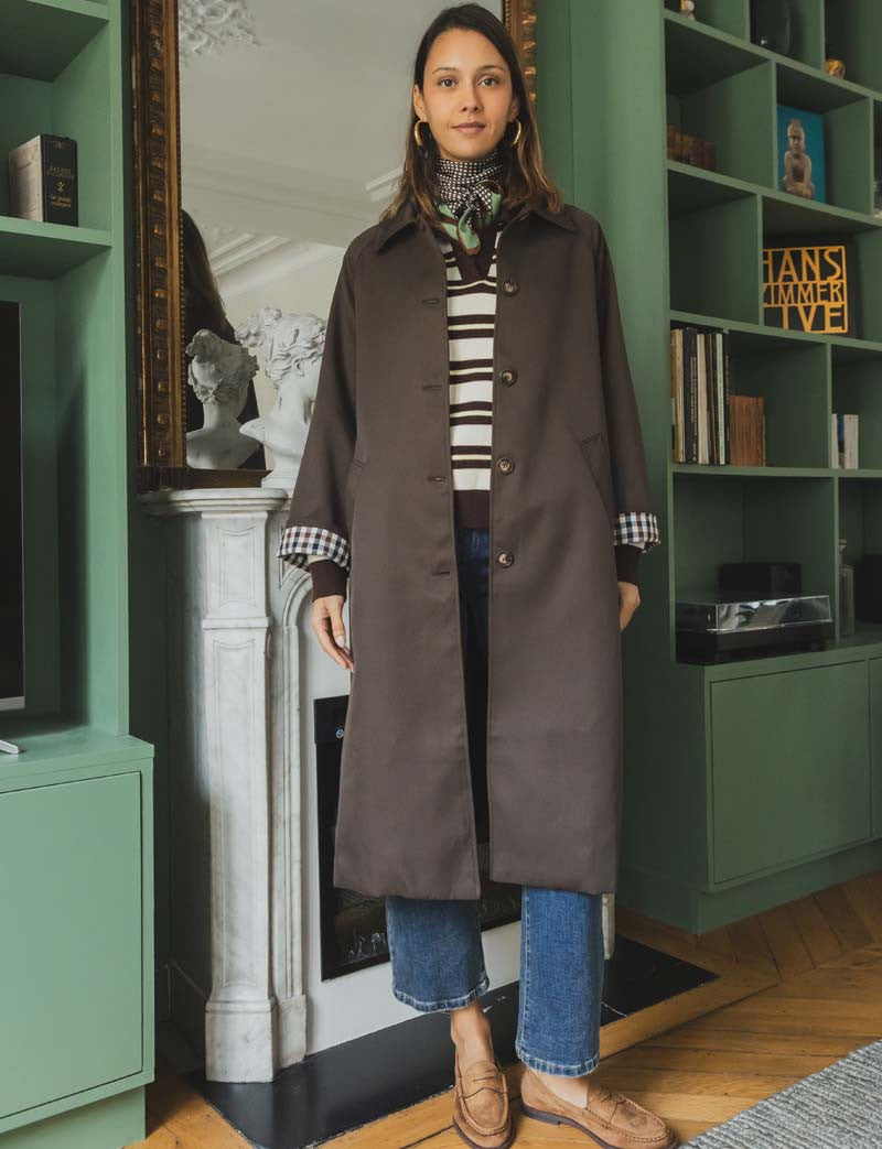Chocoladebruine trenchcoat Marco