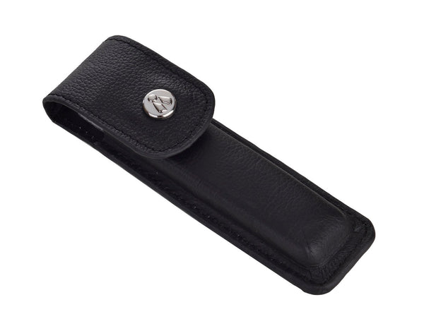 Juego de cuchillos plegables Lag Heritage y estuche de cuero negro - Mango de acero inoxidable y palisandro