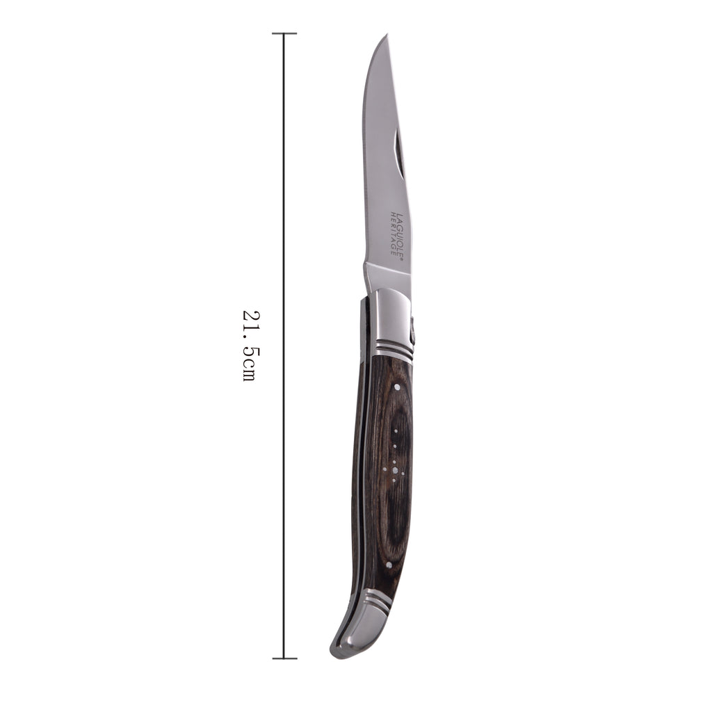Couteau Pliant Laguiole Heritage En Bois De Pakka - Gris