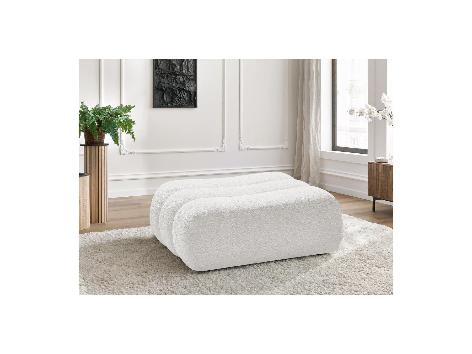 Azra - Footstool - Bouclé Fabric