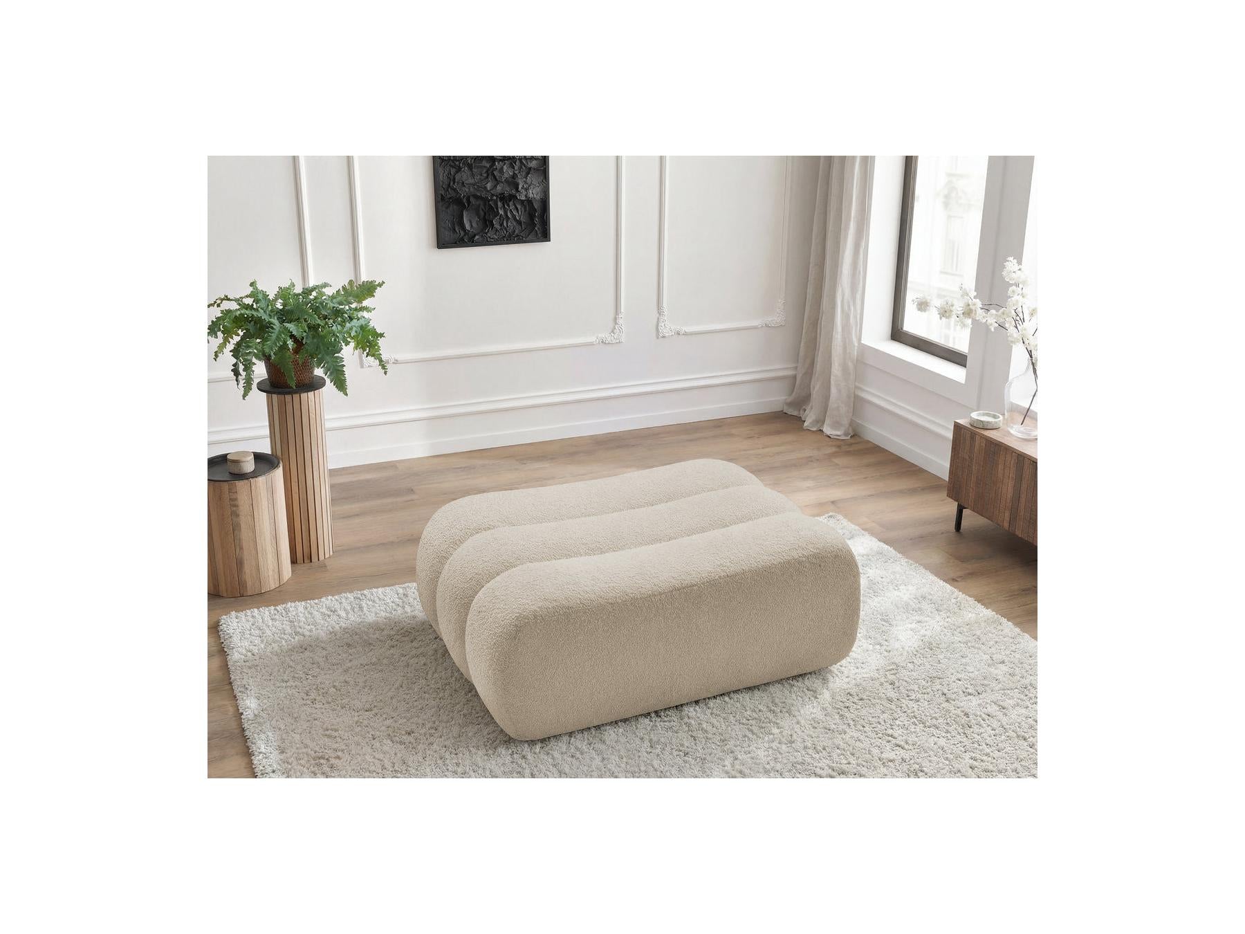 Azra - Footstool - Bouclé Fabric