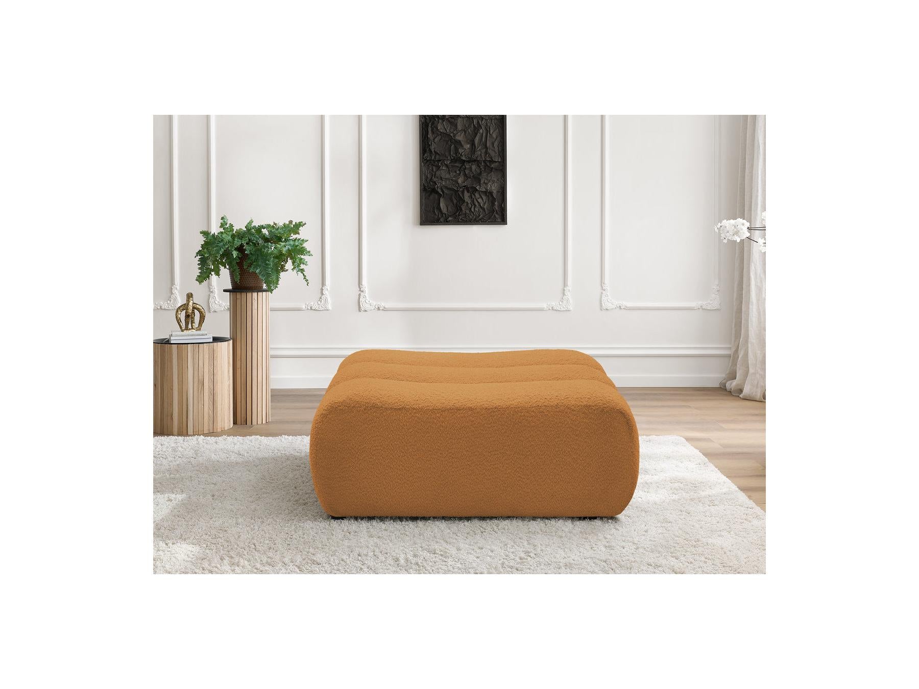 Azra - Footstool - Bouclé Fabric