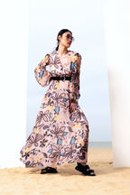 Jurk Ellen Graphic Flower - Lila