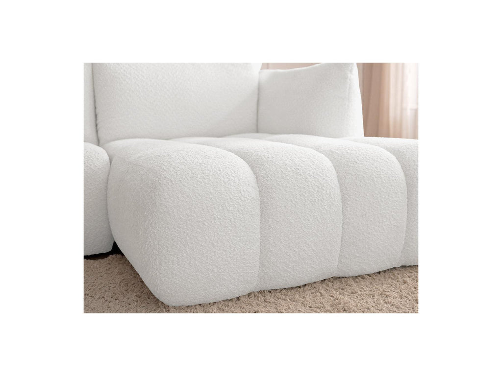 Azra - Fixed Corner Sofa - Bouclé Fabric - Right-Hand Corner