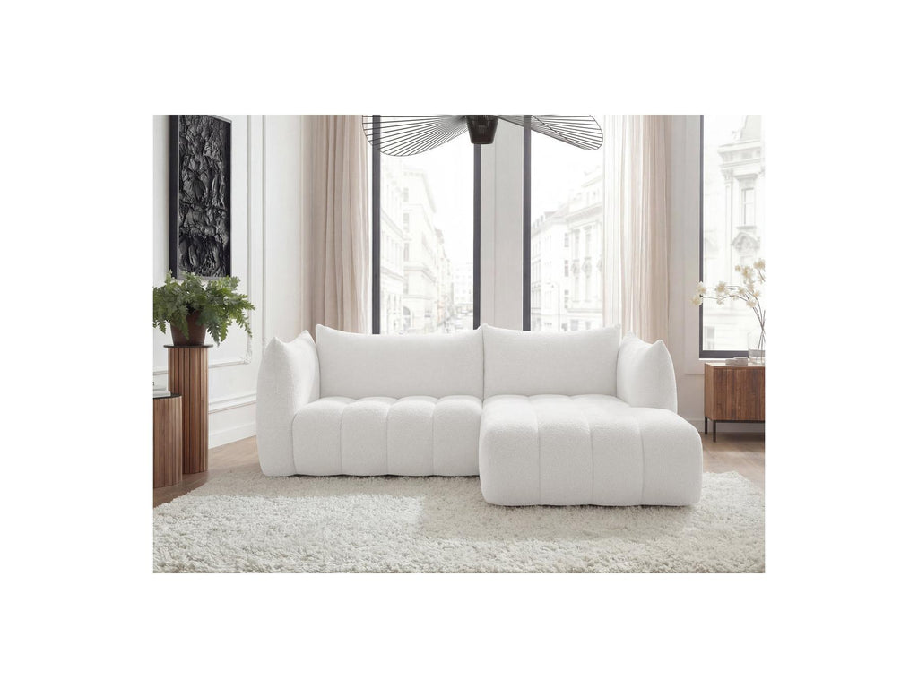 Azra - Fixed Corner Sofa - Bouclé Fabric - Right-Hand Corner