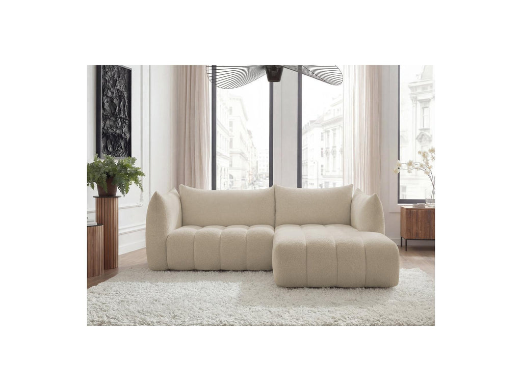 Azra - Fixed Corner Sofa - Bouclé Fabric - Right-Hand Corner