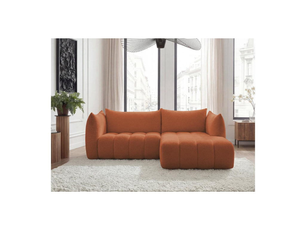 Azra - Fixed Corner Sofa - Bouclé Fabric - Right-Hand Corner