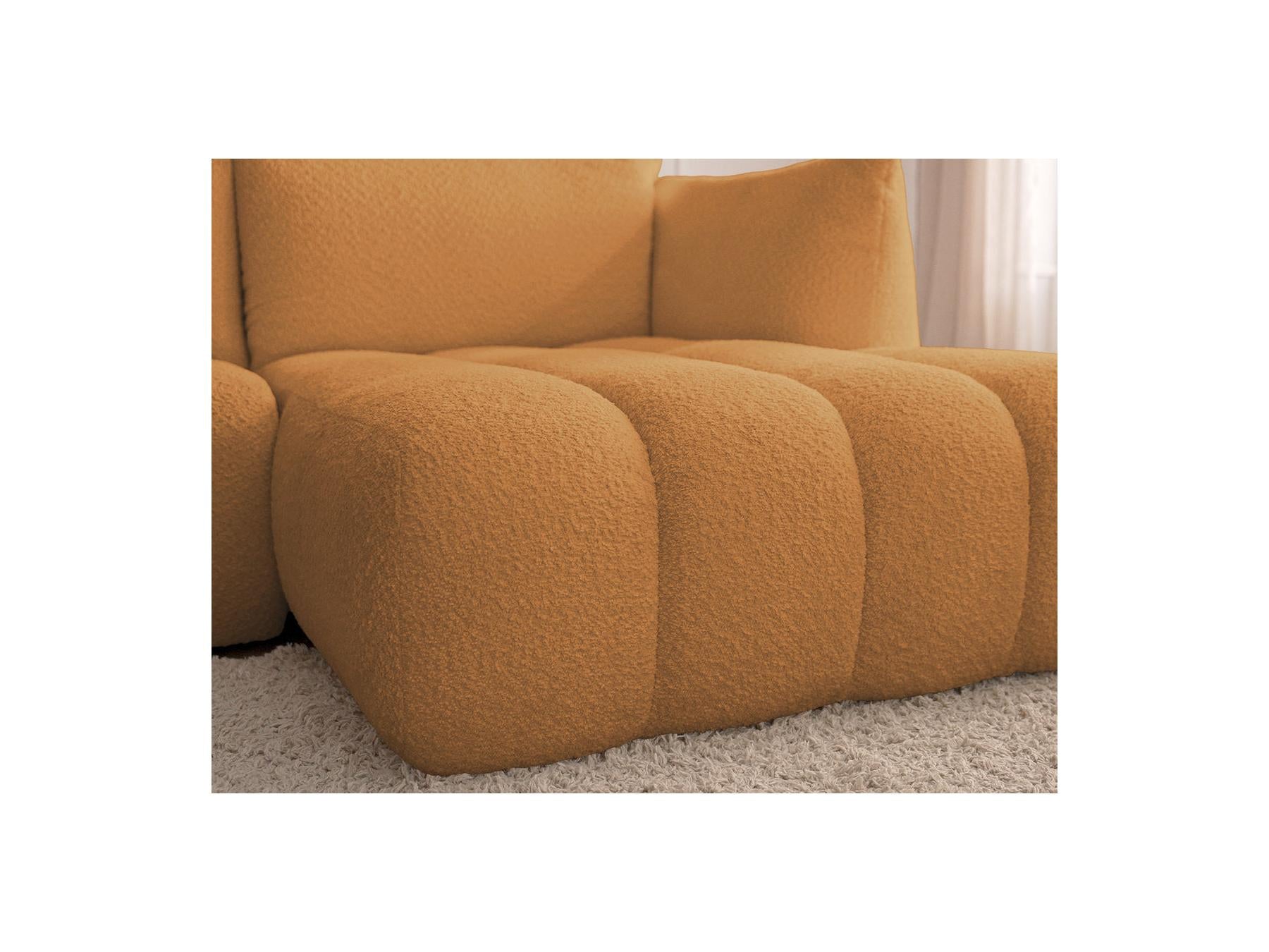 Azra - Fixed Corner Sofa - Bouclé Fabric - Right-Hand Corner