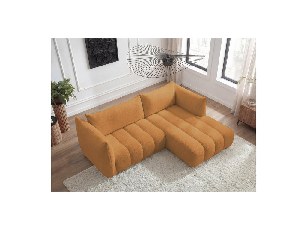 Azra - Fixed Corner Sofa - Bouclé Fabric - Right-Hand Corner