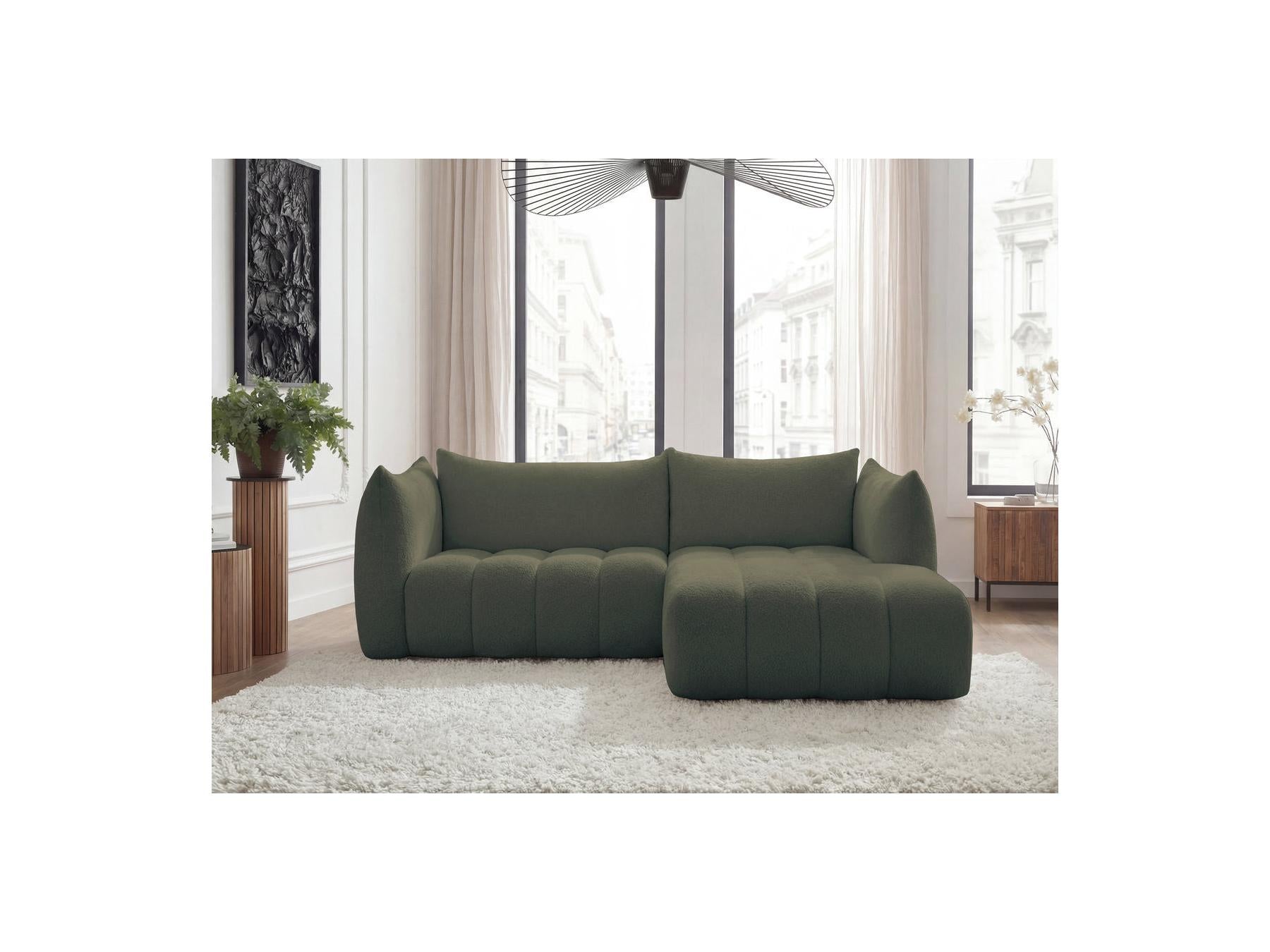 Azra - Fixed Corner Sofa - Bouclé Fabric - Right-Hand Corner