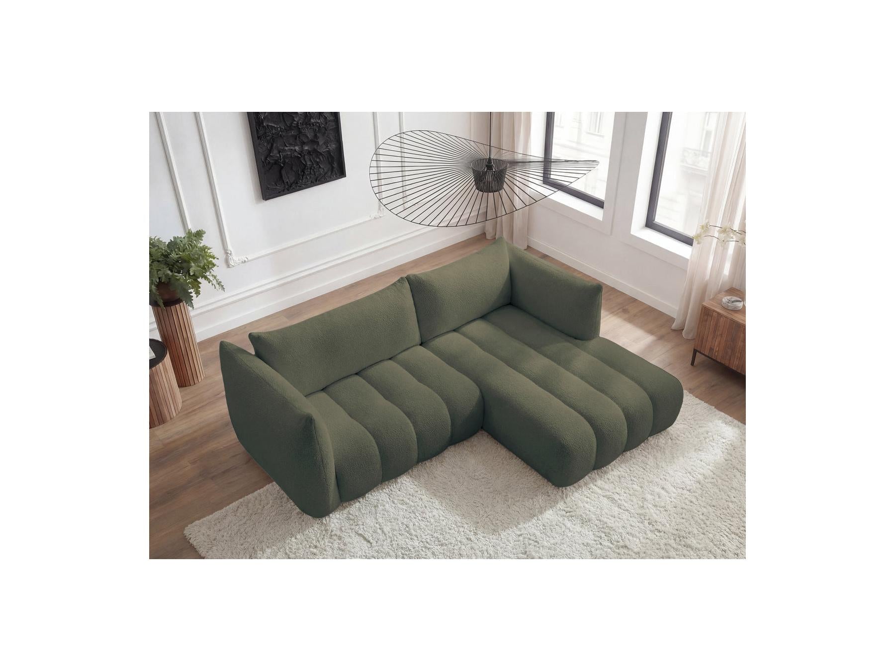 Azra - Fixed Corner Sofa - Bouclé Fabric - Right-Hand Corner