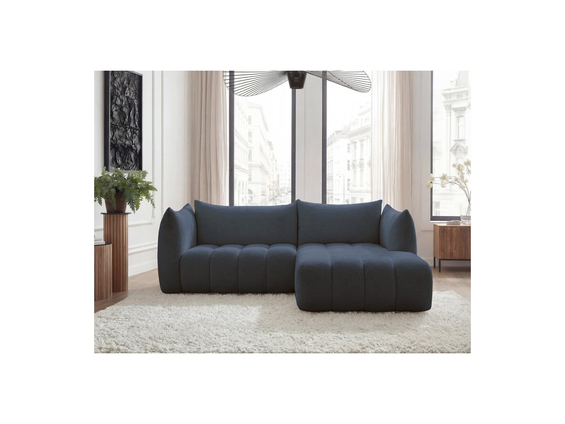 Azra - Fixed Corner Sofa - Bouclé Fabric - Right-Hand Corner