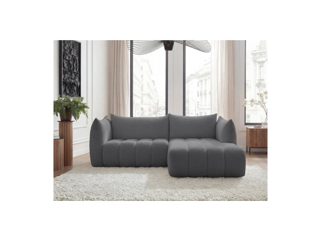 Azra - Fixed Corner Sofa - Bouclé Fabric - Right-Hand Corner