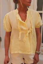 Blusa Célestine de lino amarilla