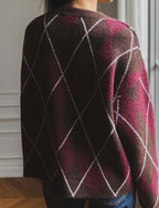 Bordowo-Brązowy Sweter Yalven