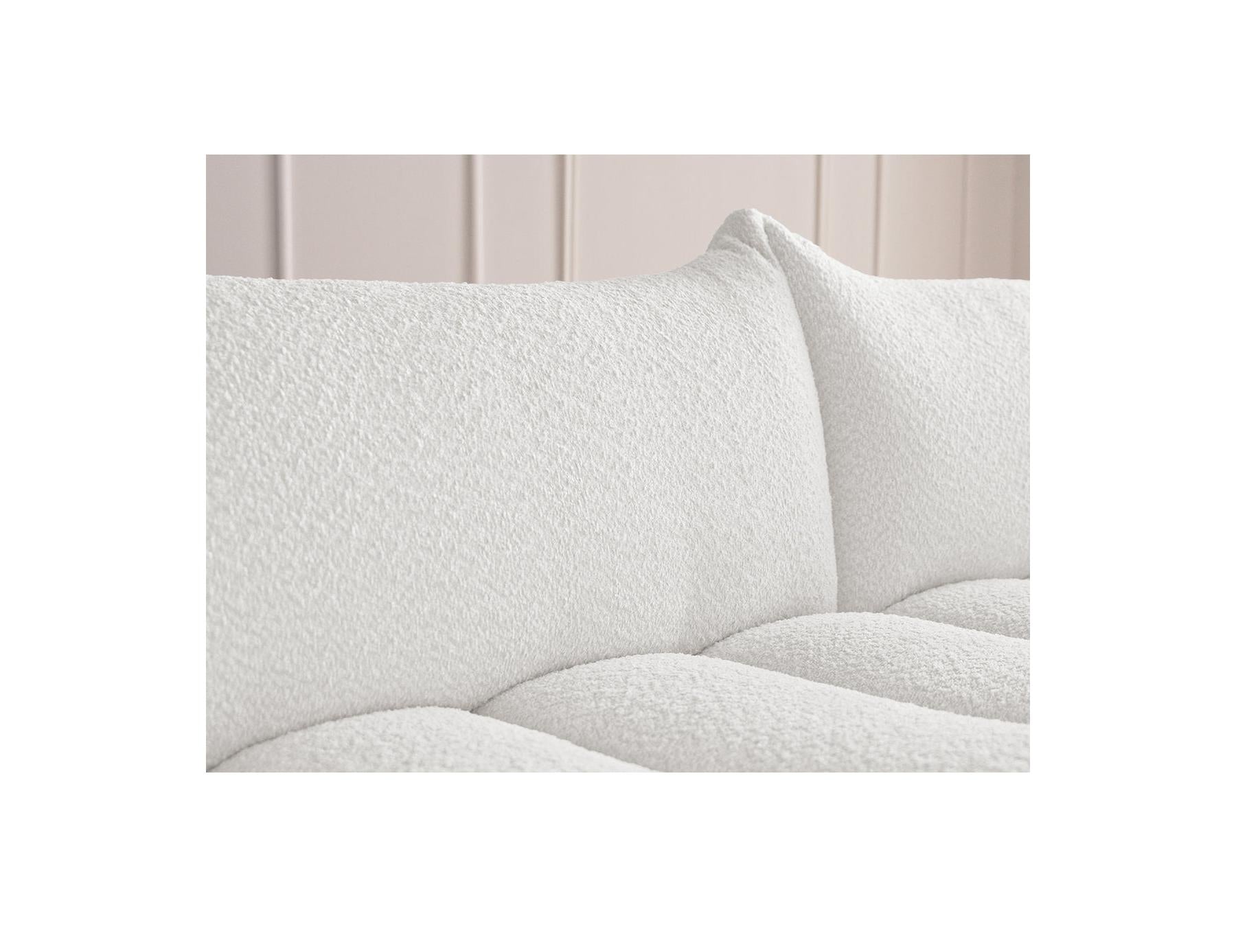 AZRA - Sofá recto fijo de 3 plazas - Tejido bouclé