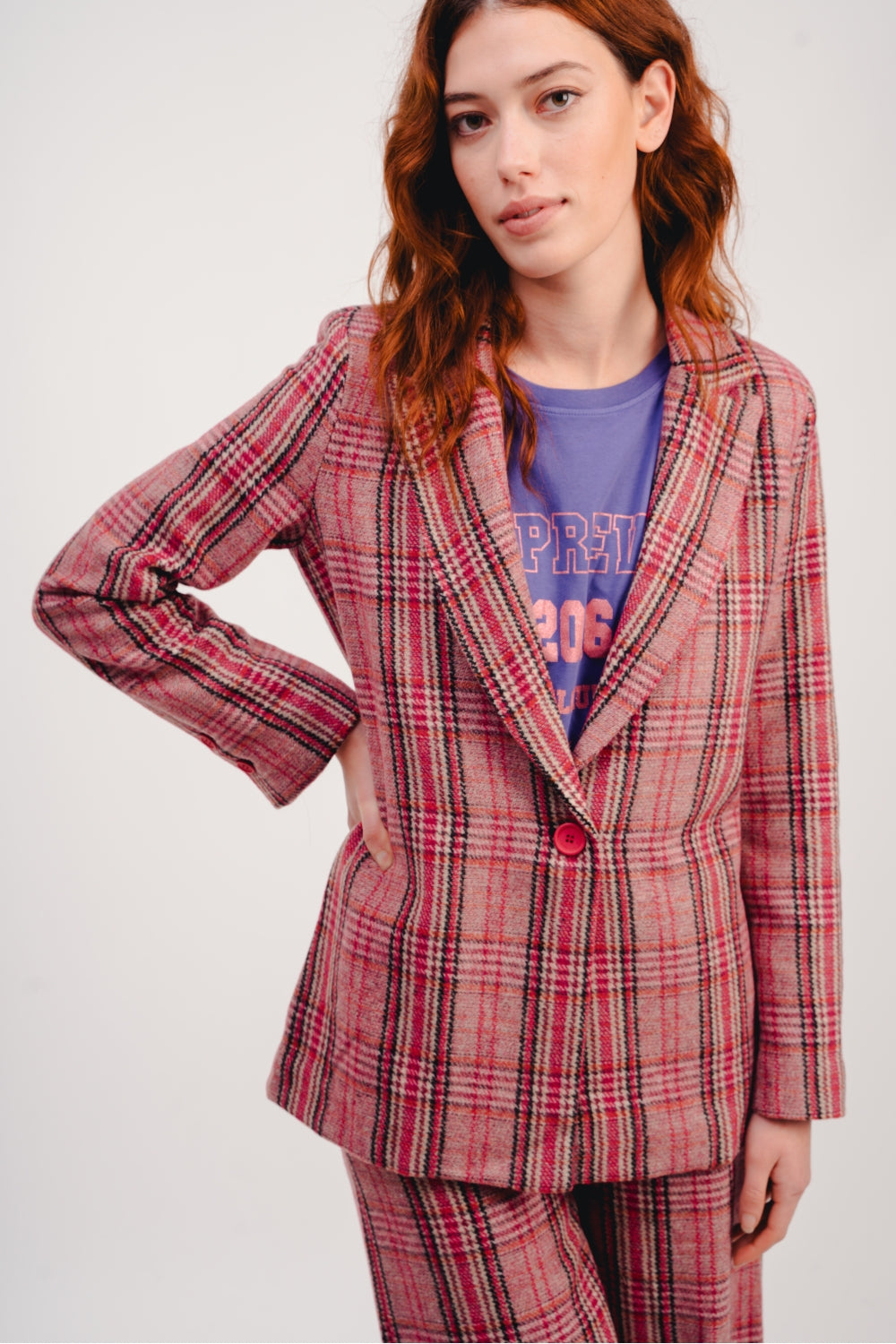 The Jimmy Blazer With Pink Checks