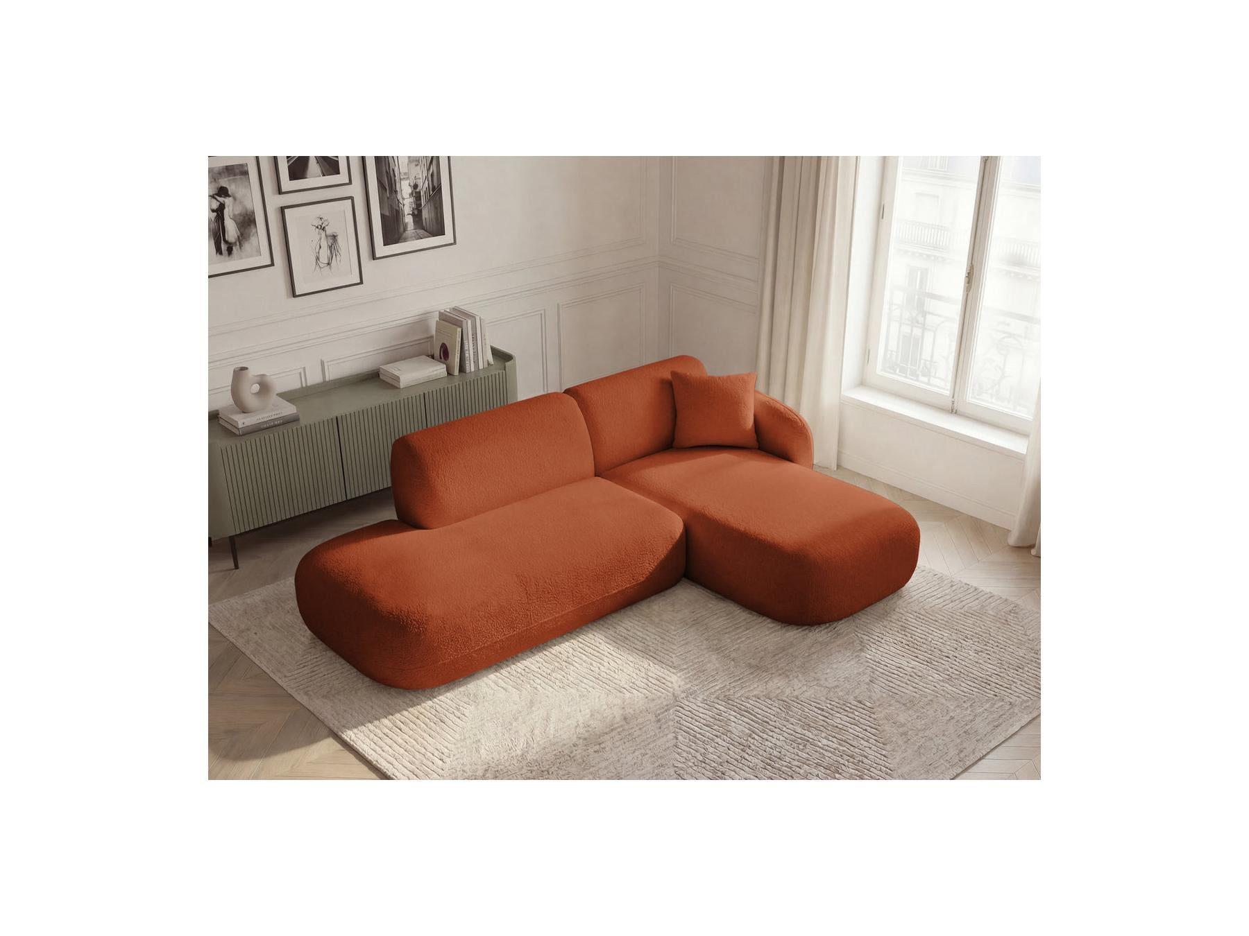 Anda - Sofá esquinero fijo modular - Con 1 chaise longue y 1 módulo terminal - Esquina derecha