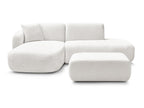 Anda - Canapé D'Angle Fixe Modulable Avec 1 Méridienne, 1 Chauffeuse Bout De Canapé Et 1 Pouf - Angle Gauche
