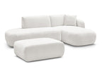 Anda - Canapé D'Angle Fixe Modulable Avec 1 Méridienne, 1 Chauffeuse Bout De Canapé Et 1 Pouf - Angle Droit